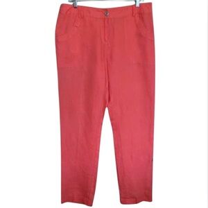 Vintage Willi Smith Coral Linen Pants Size 10